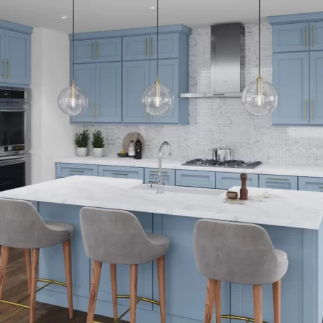Forevermark XTerra Blue Shaker Kitchen Cabinets: Modern Twist on Classic Design