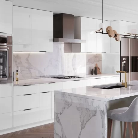 Sleek and Stylish White Cabinets