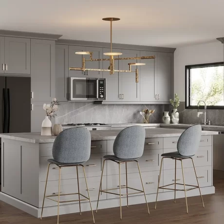 Chic Gray Hardwood Countertops with Beveled Edge