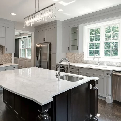 Modern Twist on Industrial Grey Cabinetskel