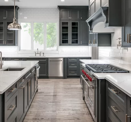 St. Martin Bellrose Peppercorn Kitchen Cabinets: Moody Elegance with Modern Accents