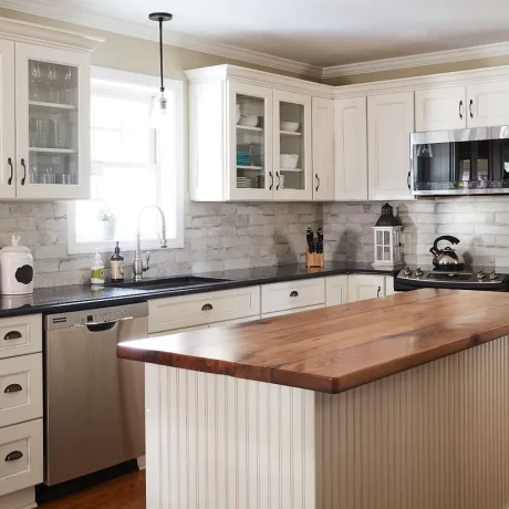 Subtle Elegance in Coconut-White Cabinets