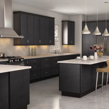 Timeless Elegance in Rich Wood Tone Cabinets