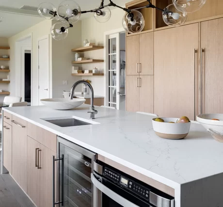 St. Martin Clayton Rift White Oak Kitchen Cabinets: Mid-Century Modern Charm with Natural Texture