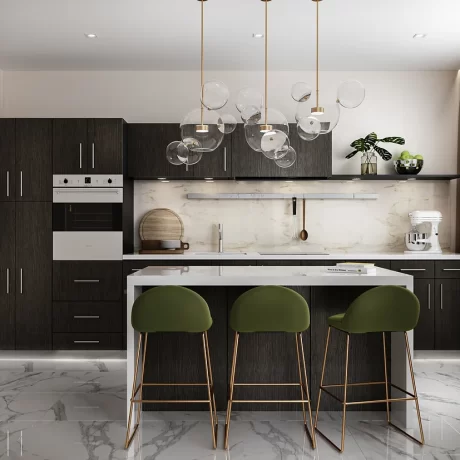 Modern Wood-Inspired Countertops in Silver and Greystone