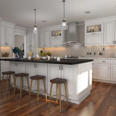 Refined Tradition in Bold Sable Glazed Cabinets