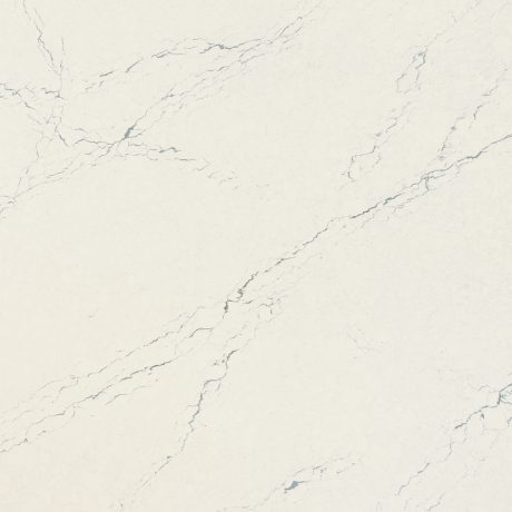 Berkshire Steel Sculpted™: Modern Steel Veins on Marbled White - Kitchen Countertop