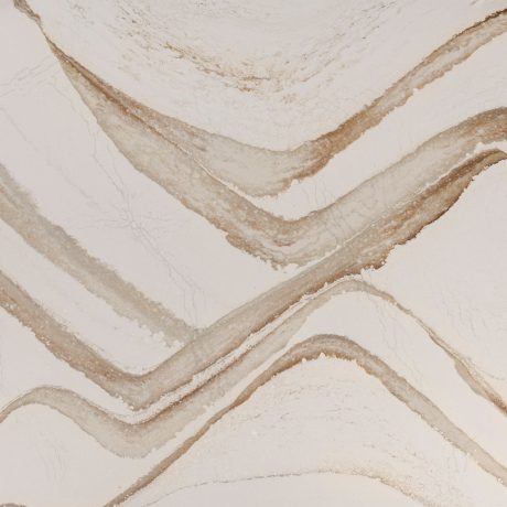 Brittanicca Gold Warm™: Multihued Streams on Temperate White Background - Kitchen Countertop
