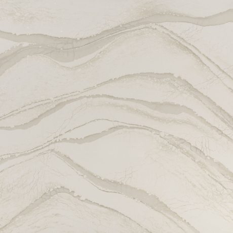 Brittanicca Warm™: Translucent Gray Veins on Temperate White - Kitchen Countertop