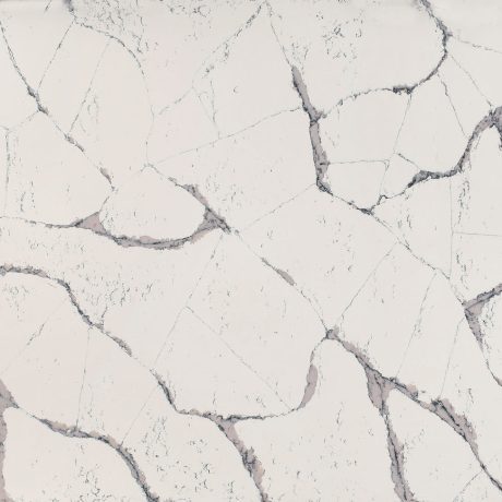 Harrogate™: Pale Creamy Base with Black and Dark Greige Veins - Kitchen Countertop