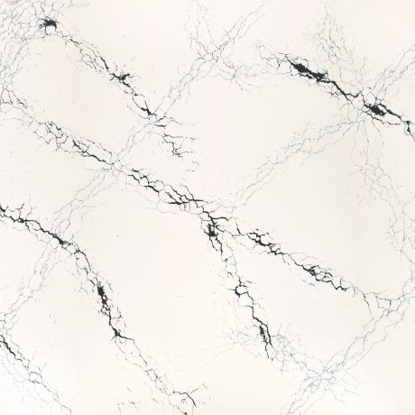 Hemsworth™: High-Contrast Black Veining on Cool White Background - Kitchen Countertop