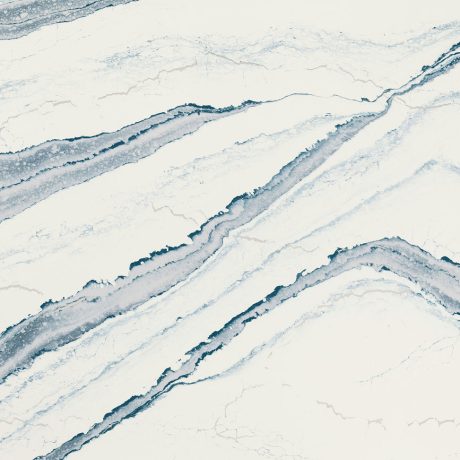 Inverness Bristol Bay™: Stormy-Blue Waves on Cool White Background - Kitchen Countertop